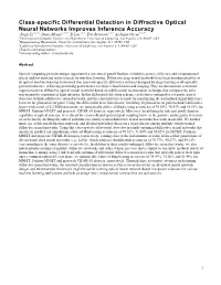 Class-Specific Differential Detection in Diffractive Optical Neural Networks