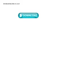 Download Data Files to Excel Export Data to Excel