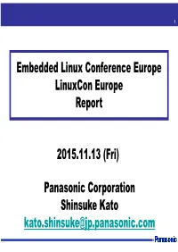 Embedded Linux Conference Europe Linuxcon Europe Report