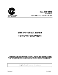 EVA-EXP-0042 REVISION B National Aeronautics and EFFECTIVE D at E: OCTOBER 19, 2020 Space Administration