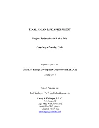 FINAL AVIAN RISK ASSESSMENT Project Icebreaker in Lake Erie