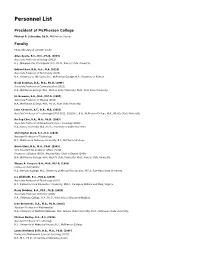 Personnel List