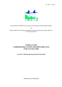 Prioritised Action Framework (Paf) for Natura 2000