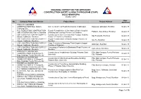 Regional Report on the Approved Construction Safety & Health Program