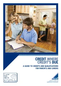The Scottish Credit and Qualifications Framework