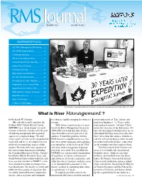 What Is River Management ? by Frederick W