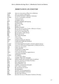 Abbreviations and Acronyms