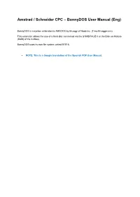 Amstrad / Schneider CPC – Bonnydos User Manual (Eng)