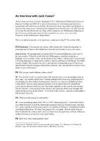 An Interview with Jack Cowan1