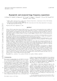 Asymptotic and Measured Large Frequency Separations