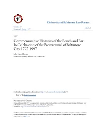 Commemorative Histories of the Bench and Bar: in Celebration Of