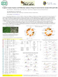 Complete Genome Sequence and Methylome Analysis of Beggiatoa Leptomitoformis Strains D-401 and D-402