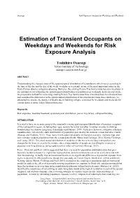 Estimation of Transient Occupants on Weekdays and Weekends for Risk Exposure Analysis