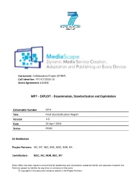 EXPLOIT – Dissemination, Standardisation and Exploitation