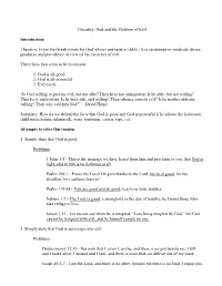 God and the Problem of Evil Notes