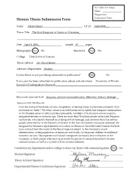 Honors Thesis Submission Form Graduation Term: ______