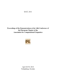 Proceedings of the Demonstrations at the 14Th Conference of the European Chapter of the Association for Computational Linguistics