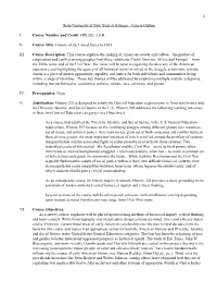 1 State University of New York at Oswego – Course Outline I. Course