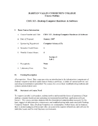 Desktop Computer Hardware & Software