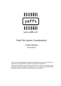 Flash File System Considerations