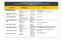 Rdc Viii Directory of Regular Members from the Local Government Units, Regional Line Agencies and Private Sector Representatives 2019-2022 Term of Office