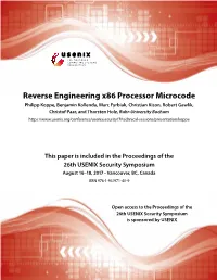 Reverse Engineering X86 Processor Microcode