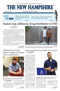 The New Hampshire Tnhdigital.Com Monday, March 7, 2016 Vol