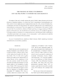 The Paradox of Gödel's Numbering and The