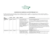 1 Conservation Casework Log Notes February 2021
