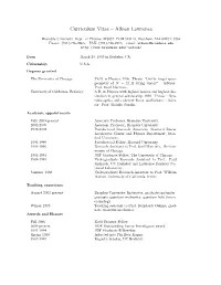 Albion Lawrence CV