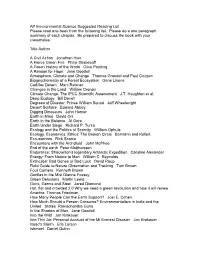 AP Environmental Science Suggested Reading List Please Read One Book from the Following List