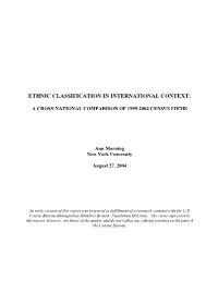 Ethnic Classification in International Context
