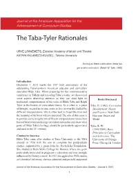 The Taba-Tyler Rationales