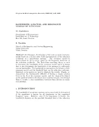 Bandwidth, Q Factor, and Resonance Models of Antennas