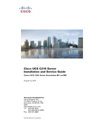Cisco UCS C210 Server Installation and Service Guide Covers UCS C200 Server Generations M1 and M2