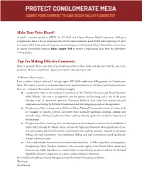 Conglomerate Mesa Action Alert Tip Sheet