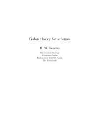 Galois Theory for Schemes
