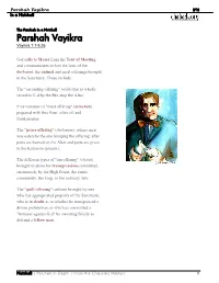 Parshah Vayikra B”H in a Nutshell