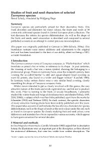 Studies of Fruit and Seed Characters of Selected Euonymus Species Bernd Schulz, Translated by Wolfgang Bopp