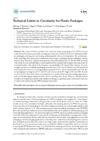 Technical Limits in Circularity for Plastic Packages