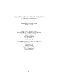 1 Computing Variances from Data with Complex Sampling Designs: A