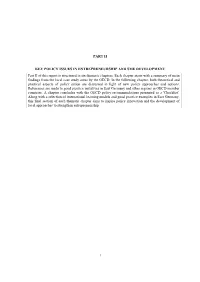 1 Part Ii Key Policy Issues in Entrepreneurship and Sme