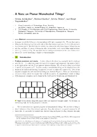A Note on Planar Monohedral Tilings