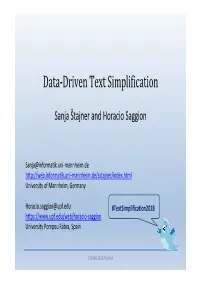 Data-Driven Text Simplification