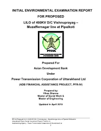 IEE Report for LILO of 400 KV D/C Vishnuprayag