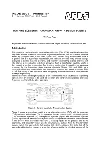 Machine Elements – Coordination with Design Science
