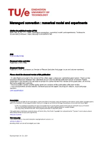 Marangoni Convection : Numerical Model and Experiments