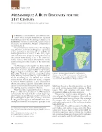MOZAMBIQUE: a RUBY DISCOVERY for the 21ST CENTURY Merilee Chapin, Vincent Pardieu, and Andrew Lucas