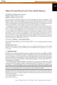 Object-Oriented Recovery for Non-Volatile Memory