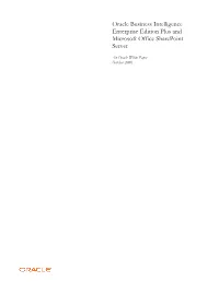 Oracle Business Intelligence Enterprise Edition Plus and Microsoft Office Sharepoint Server